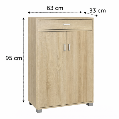 Dispensa Salvaspazio Slim in Legno con Cassetto 63x33x95 cm