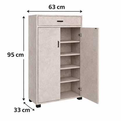 Dispensa Salvaspazio Slim in Legno con Cassetto 63x33x95 cm