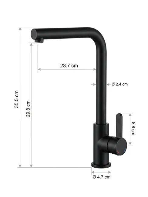 Miscelatore Cucina Nero Monocomando Canna Alta