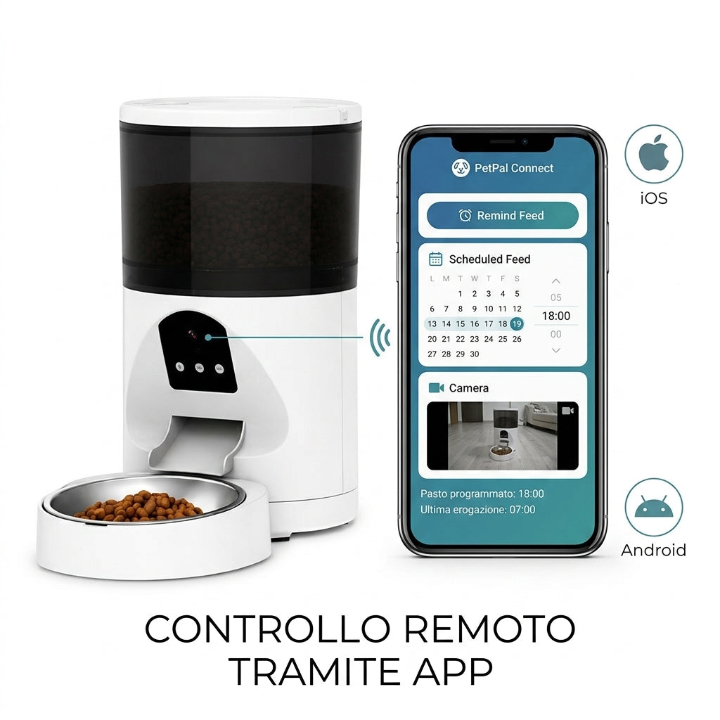 Controllo remoto del distributore tramite app iOS e Android