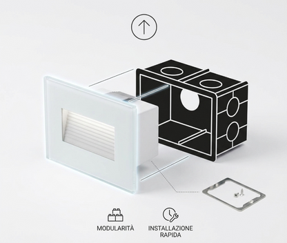 Segnapasso LED Incasso 4,5W IP65 Asimmetrico per Scatola 503 LUCE CALDA 3000K