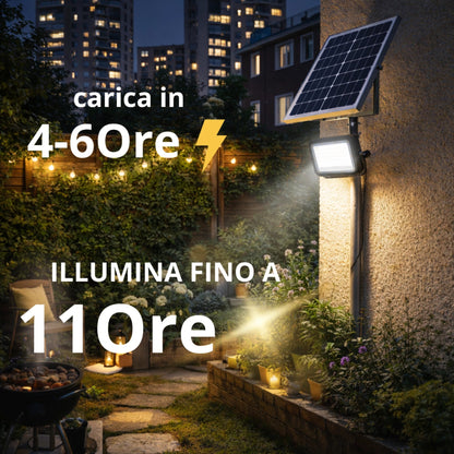 Faro LED Solare Esterno IP65 con Pannello 50W 200W 300W