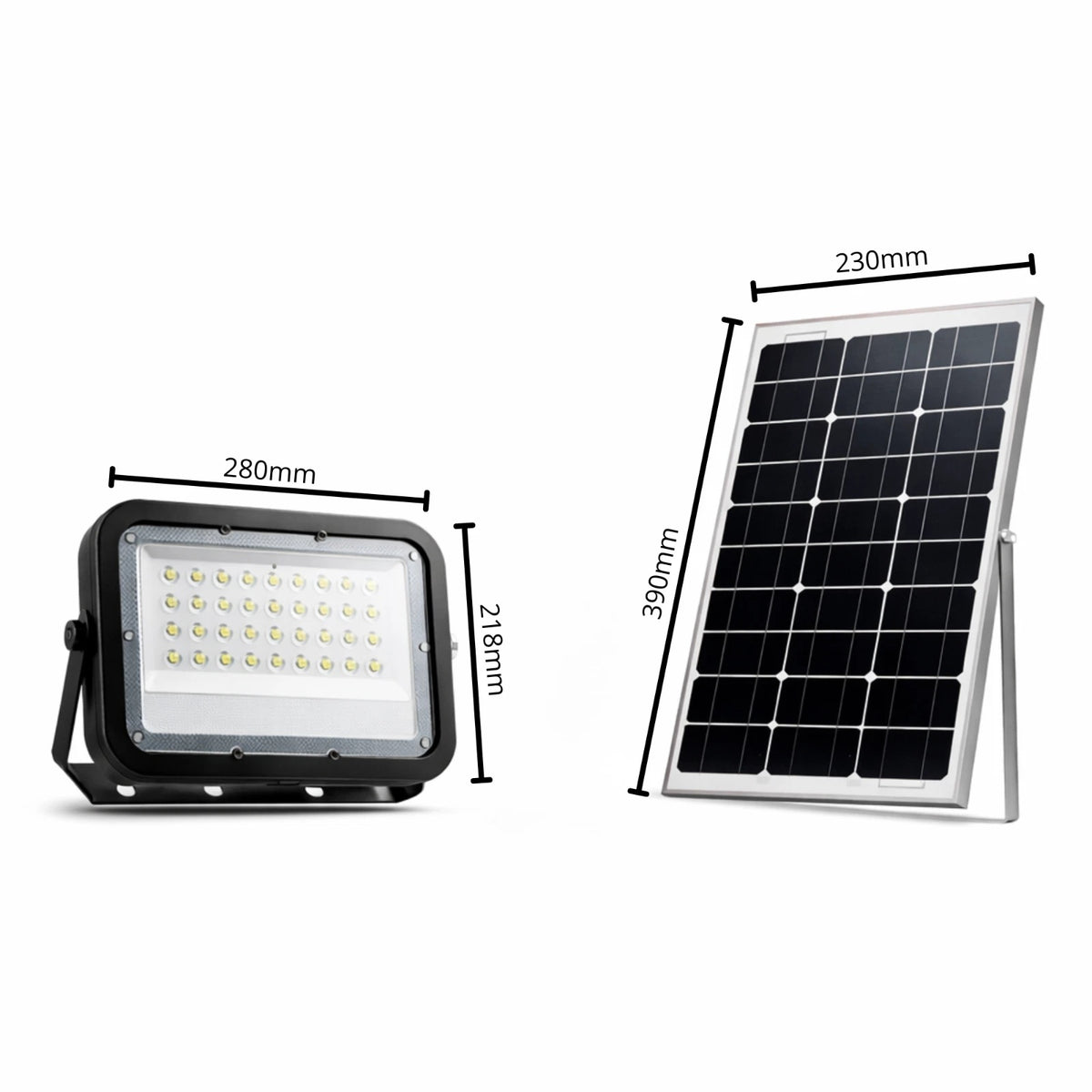 Faro LED Solare Esterno IP65 con Pannello 50W 200W 300W