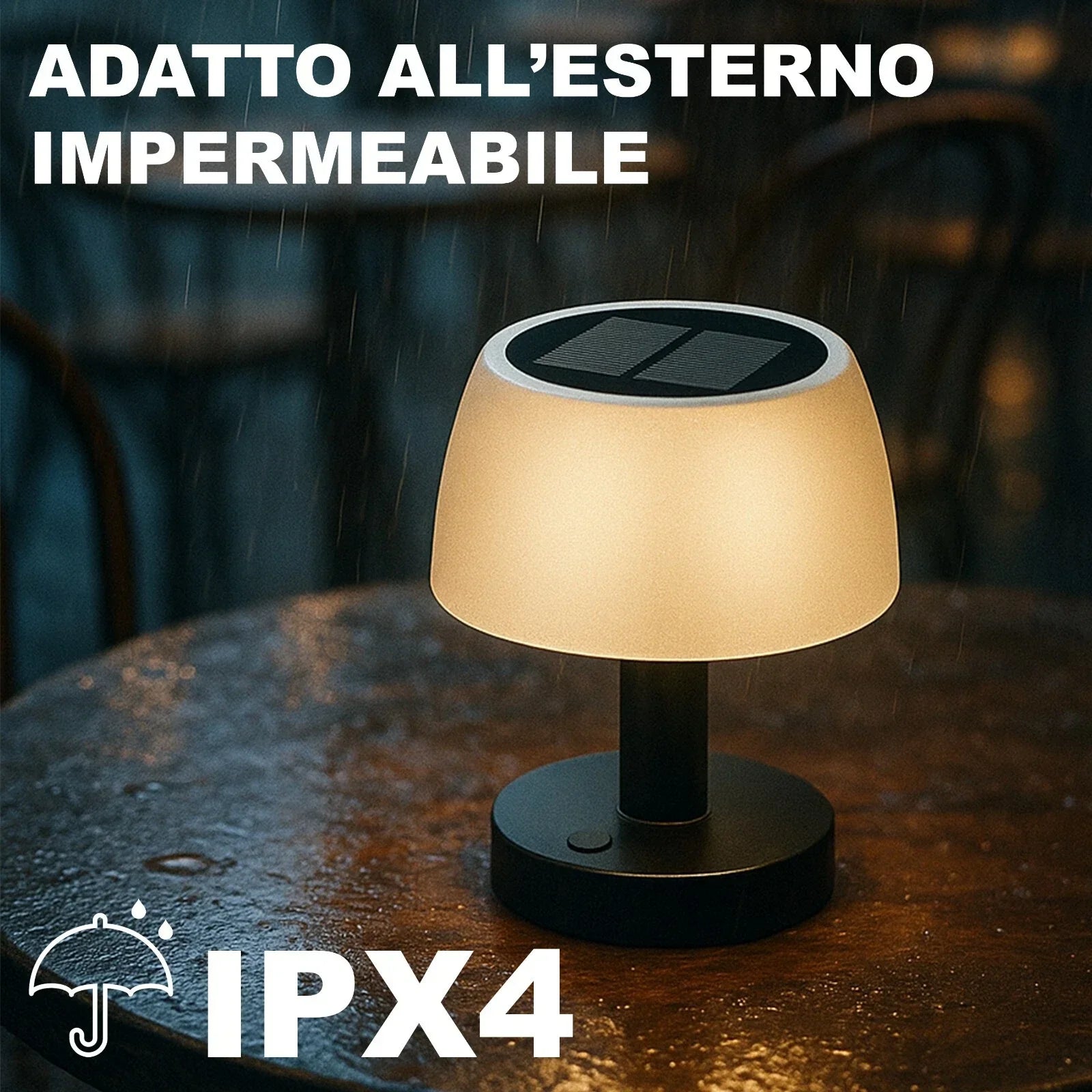 K2 STORE - Lampada da Tavolo Solare Touch Senza Fili IP67 per Esterni e Interni, Ricarica Solare e USB-C, Lampada Portatile Impermeabile per Giardino, Terrazza, Scrivania K2 STORE - Lampada da Tavolo Solare Touch Senza Fili IP67 per Esterni e Interni, Ricarica Solare e USB-C, Lampada Portatile Impermeabile per Giardino, Terrazza, Scrivania