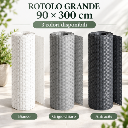 Rotoli grandi 90 × 300 cm nei colori bianco, grigio chiaro e antracite