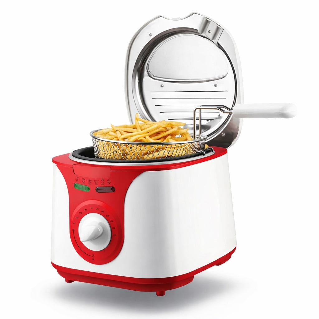 Friggitrice elettrica ad olio 2L con cestello a immersione regolabile