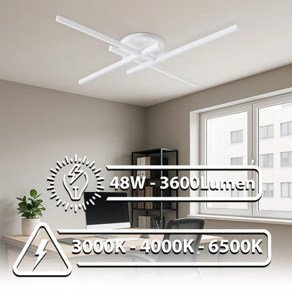 Lampadario LED 48 W a Croce Dimmerabile 3 CCT – Bianco/Nero