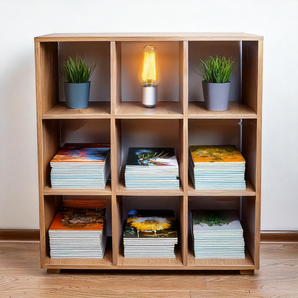 Johannes Wooden Bookcase with 9 Shelves