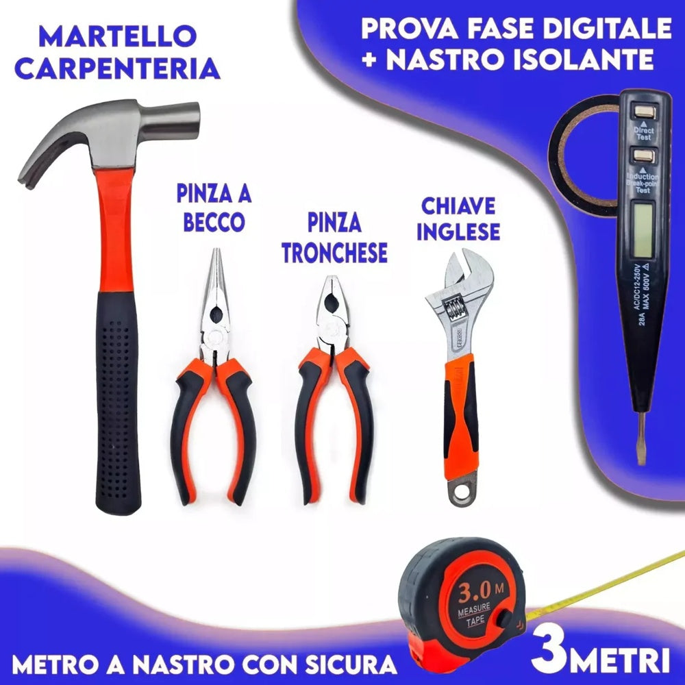 Screwdriver with case and multipurpose tool kit