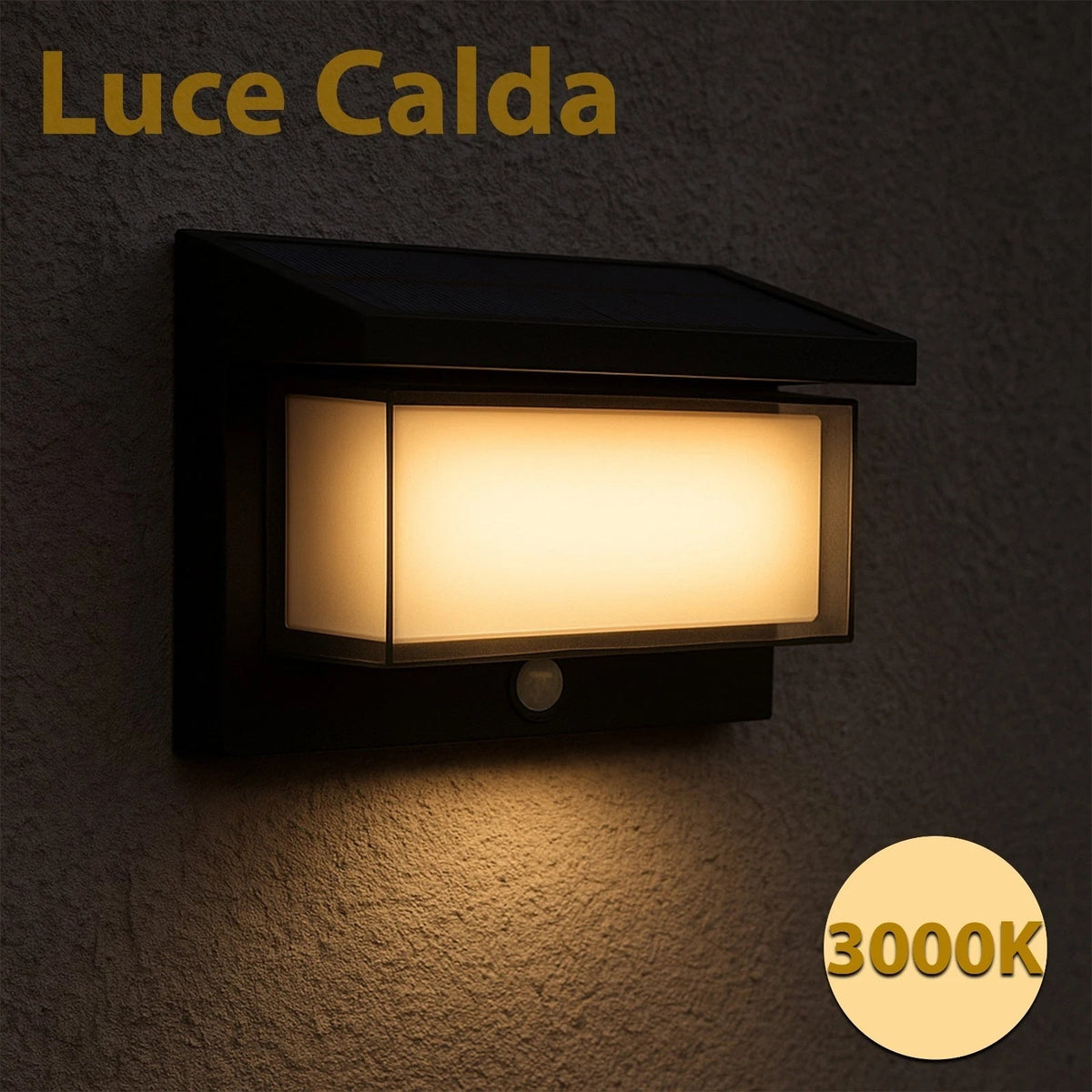 Applique Solare LED da Esterno 1000lm con Sensore PIR IP65