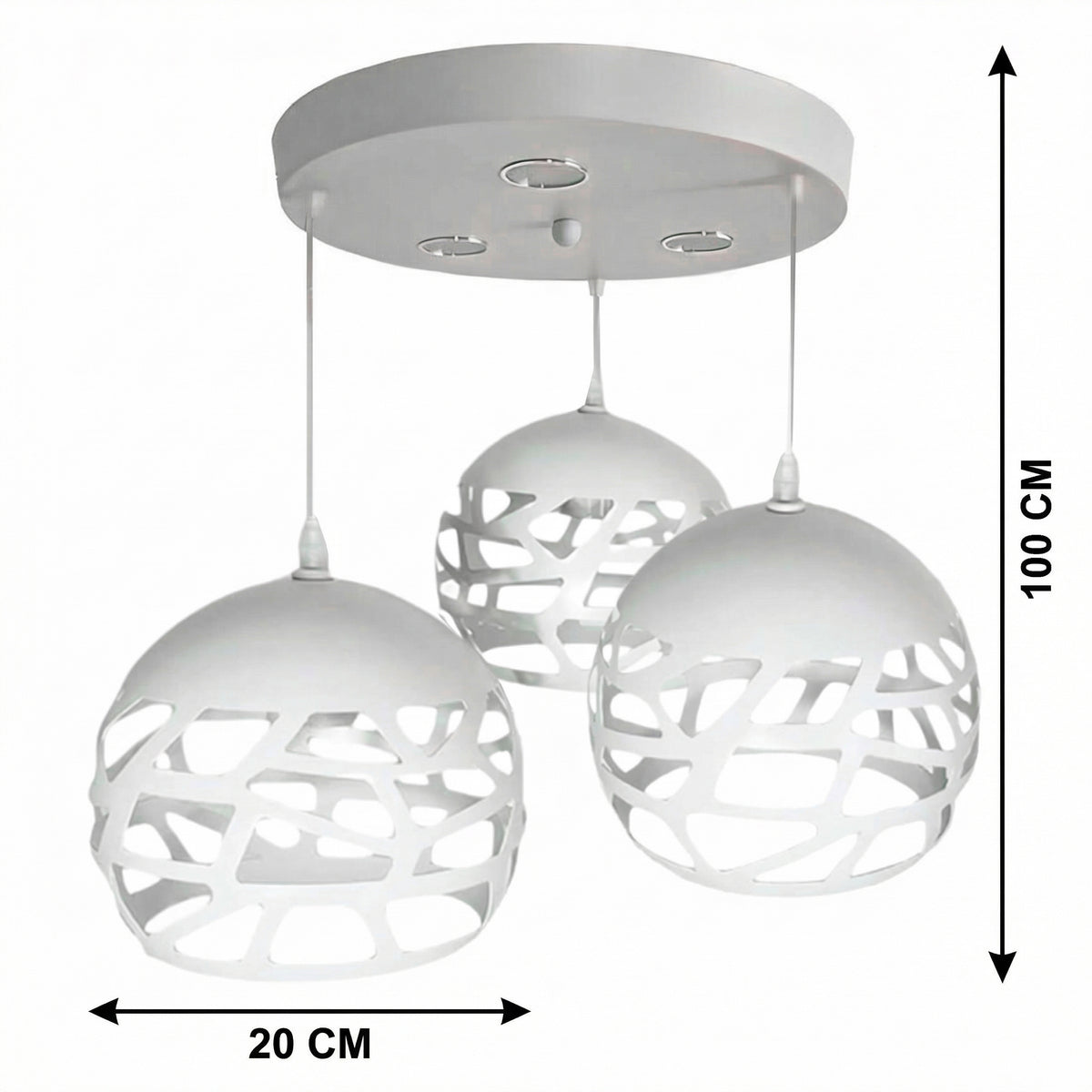 Lampadario moderno 3 globi traforato E27 con LED incluso