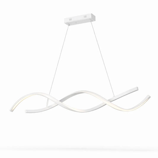 Lampadario LED a Sospensione Design Intreccio Bianco e Argento Cambio Temperatura 48W