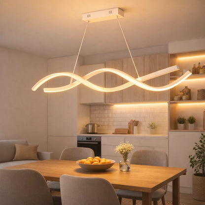 Lampadario LED a Sospensione Design Intreccio Bianco e Argento Cambio Temperatura 48W