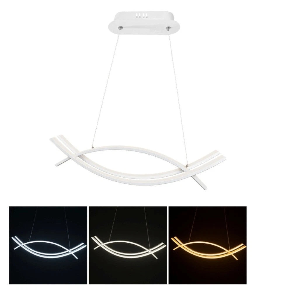 Lampadario LED a Sospensione Onda Bianca 42W CCT Switch