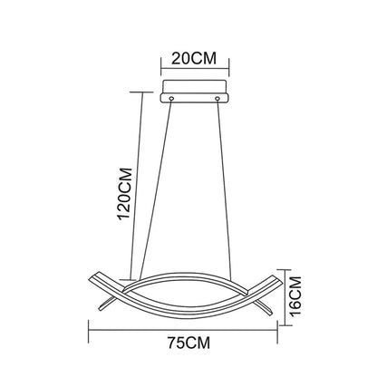 Lampadario LED a Sospensione Onda Bianca 42W CCT Switch