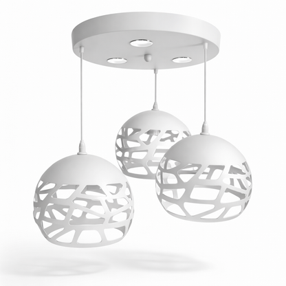 Lampadario moderno 3 globi traforato E27 con LED incluso