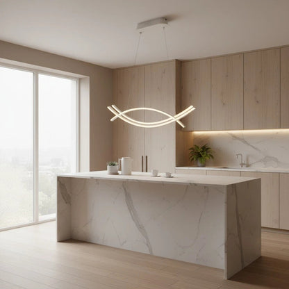 Lampadario LED a Sospensione Onda Bianca 42W CCT Switch