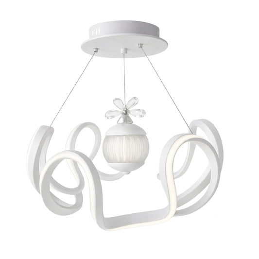 Lampadario Circolare Onda LED 105W, Doppio Anello, Telecomando Cambio Temperatura