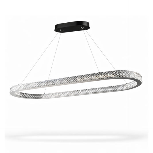 Lampadario sospensione in cristallo LED 96W dimmerabile luce calda