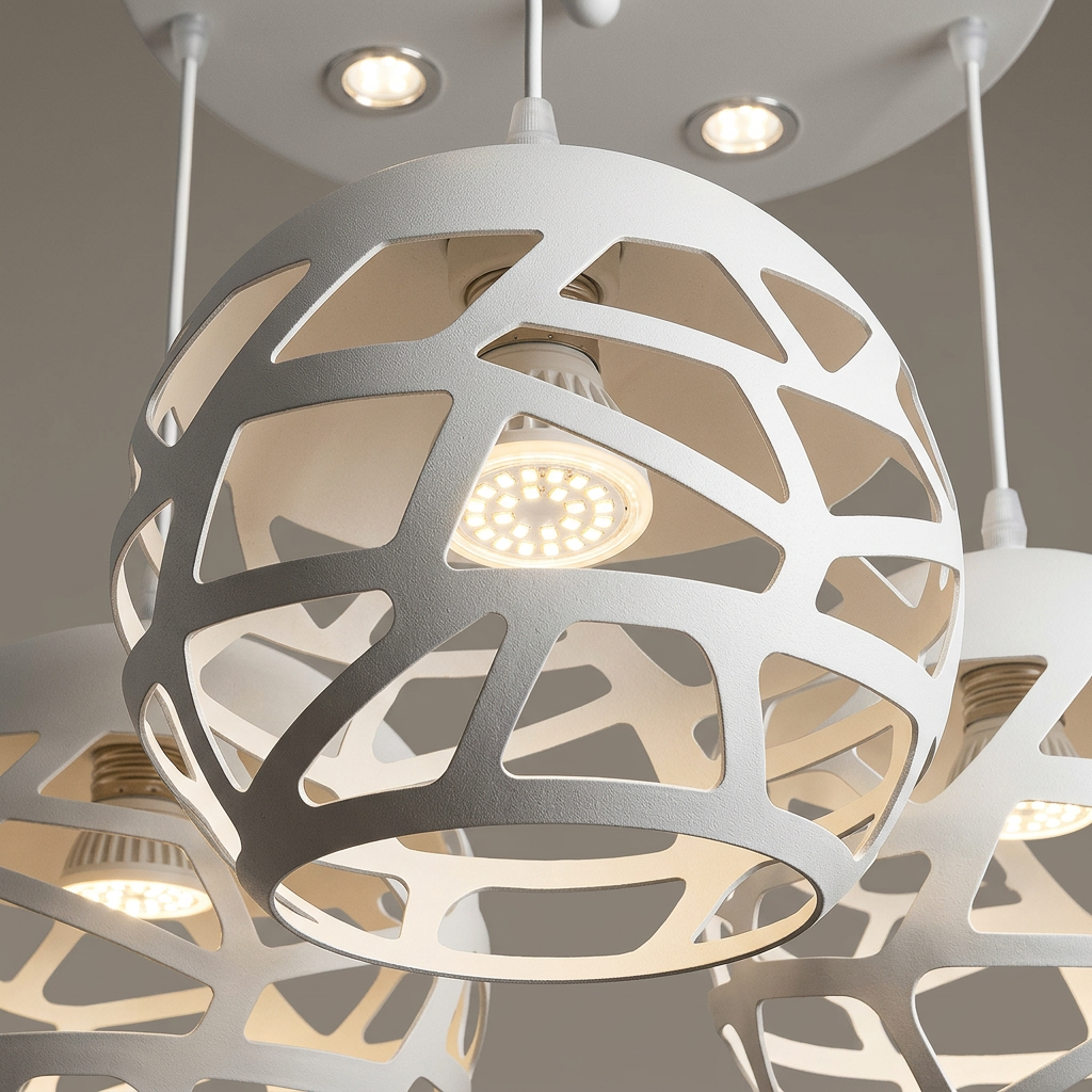 Lampadario moderno 3 globi traforato E27 con LED incluso
