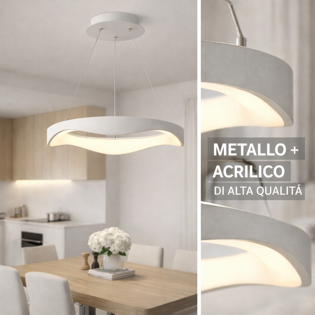 Lampadario LED a Sospensione Moderno 38W 3040 Lumen Ø50 cm con Telecomando