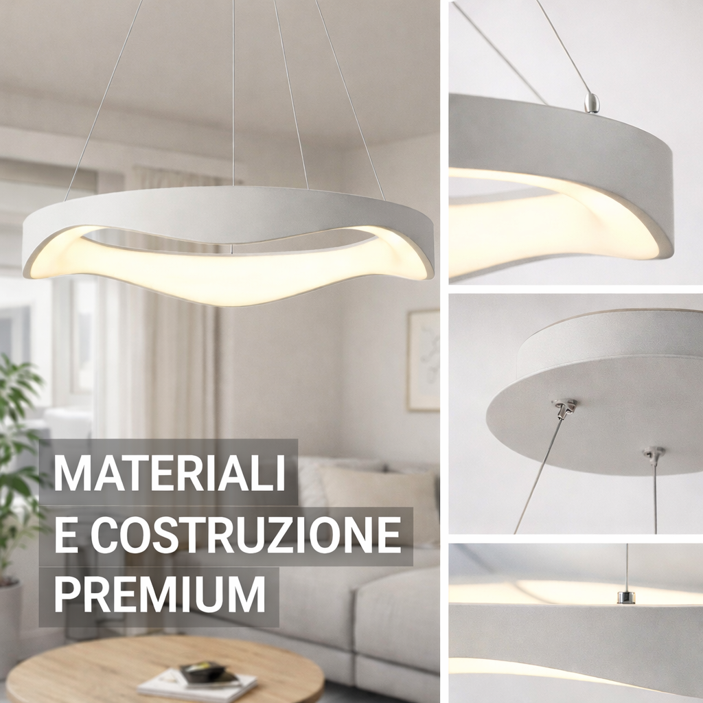 Lampadario LED a Sospensione Moderno 38W 3040 Lumen Ø50 cm con Telecomando
