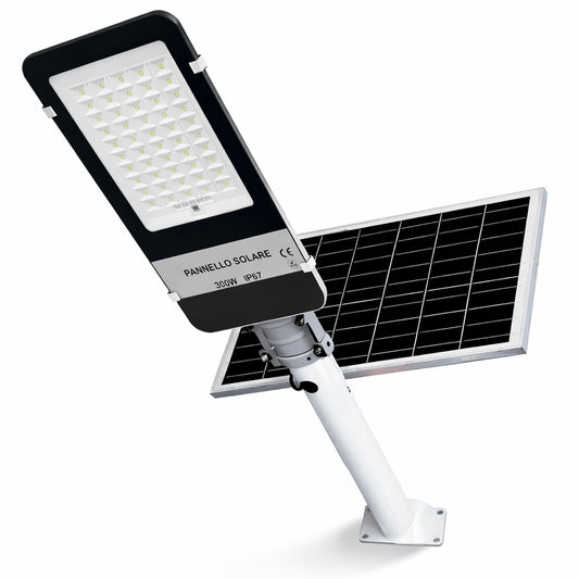 Lampione LED Solare 300W con Telecomando e Pannello Monocristallino