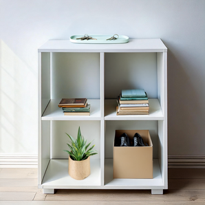 Wooden bookcase with 4 shelves Leonardo