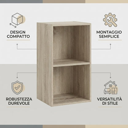 Libreria da Terra in Legno Verticale Salvaspazio con Ripiani