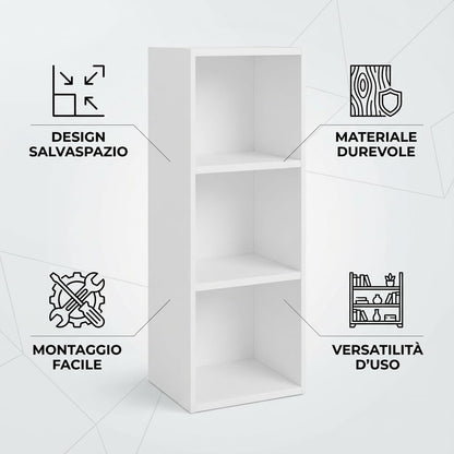 Libreria da Terra in Legno Verticale Salvaspazio con Ripiani