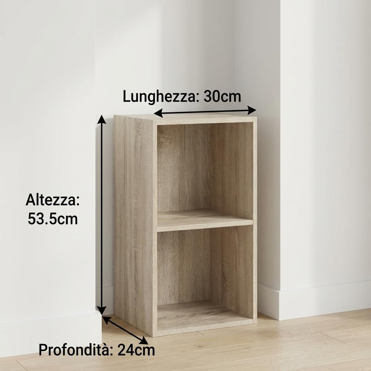 Libreria da Terra in Legno Verticale Salvaspazio con Ripiani