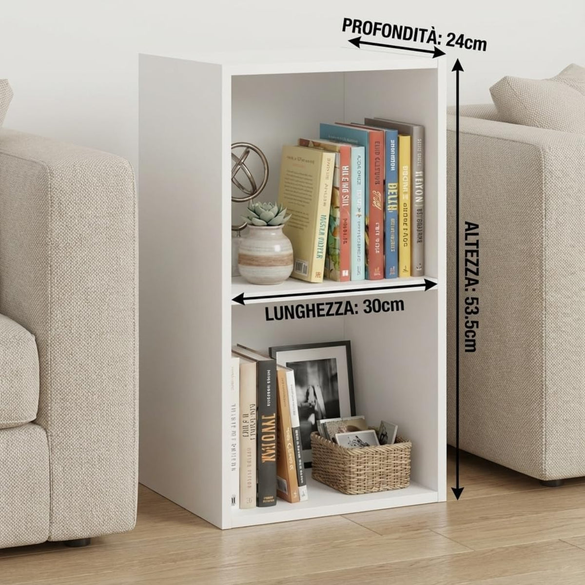 Libreria da Terra in Legno Verticale Salvaspazio con Ripiani