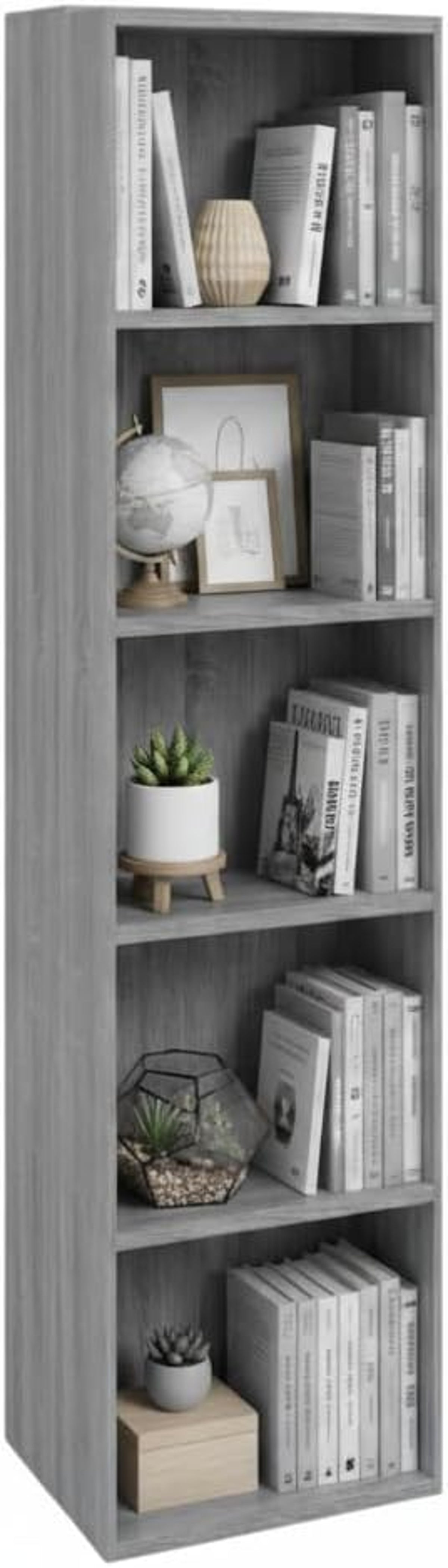 Libreria da Terra in Legno Verticale Salvaspazio con Ripiani