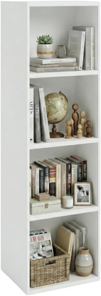 Libreria da Terra in Legno Verticale Salvaspazio con Ripiani