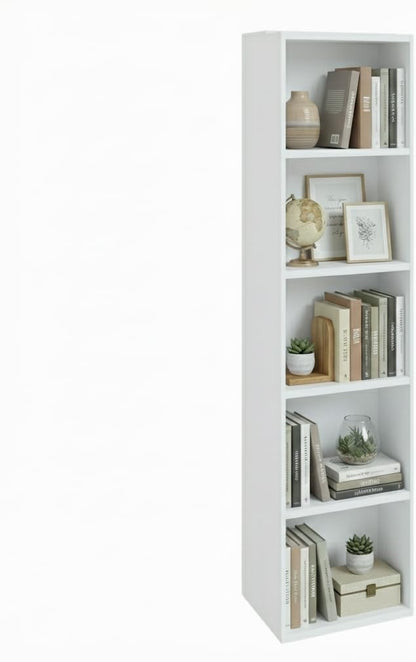 Libreria da Terra in Legno Verticale Salvaspazio con Ripiani
