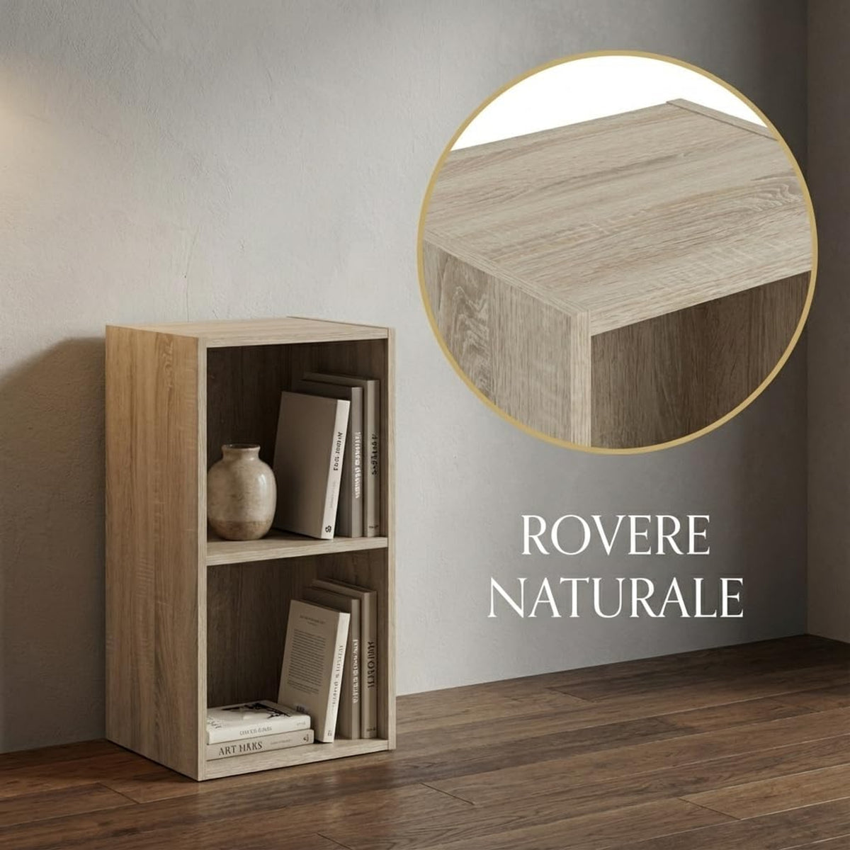 Libreria da Terra in Legno Verticale Salvaspazio con Ripiani