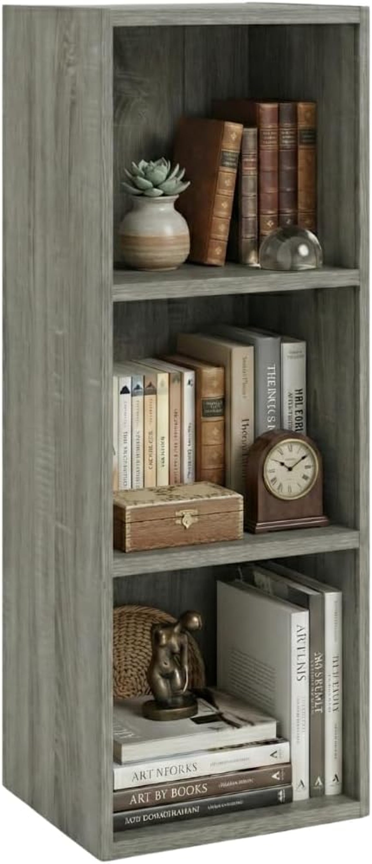 Libreria da Terra in Legno Verticale Salvaspazio con Ripiani