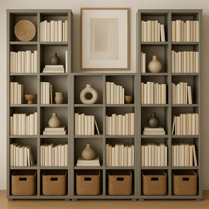 Wooden bookcase with 4 shelves Leonardo