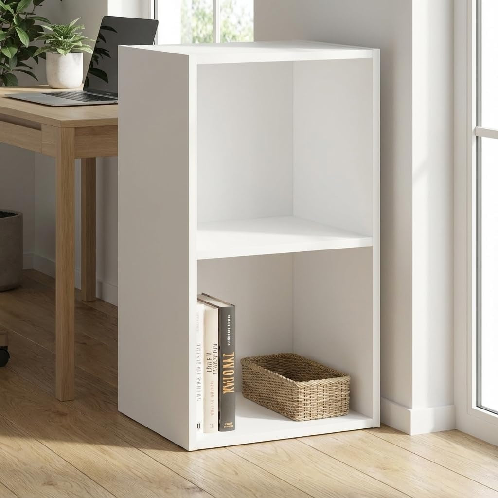 Libreria da Terra in Legno Verticale Salvaspazio con Ripiani
