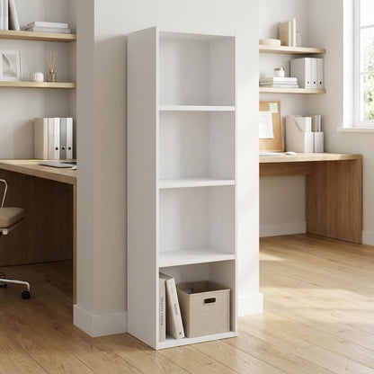 Libreria da Terra in Legno Verticale Salvaspazio con Ripiani