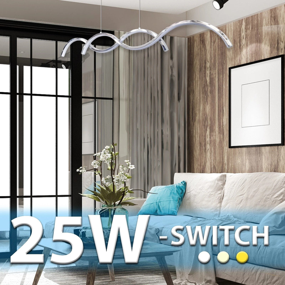 Lampadario LED sospensione 25W design moderno intrecciato dimmer
