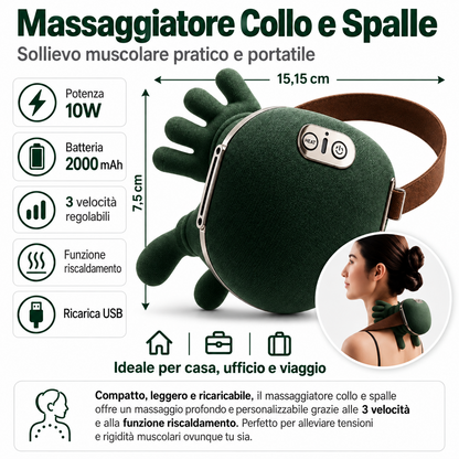 Massaggiatore collo e spalle dimensioni 15,15 x 7,5 cm circa