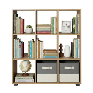 Johannes Wooden Bookcase with 9 Shelves