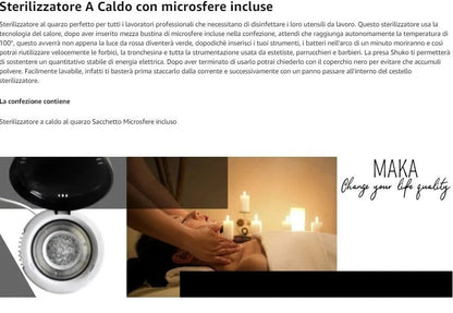 Sterilizzatore al Quarzo 100W con Microsfere per Utensili Beauty