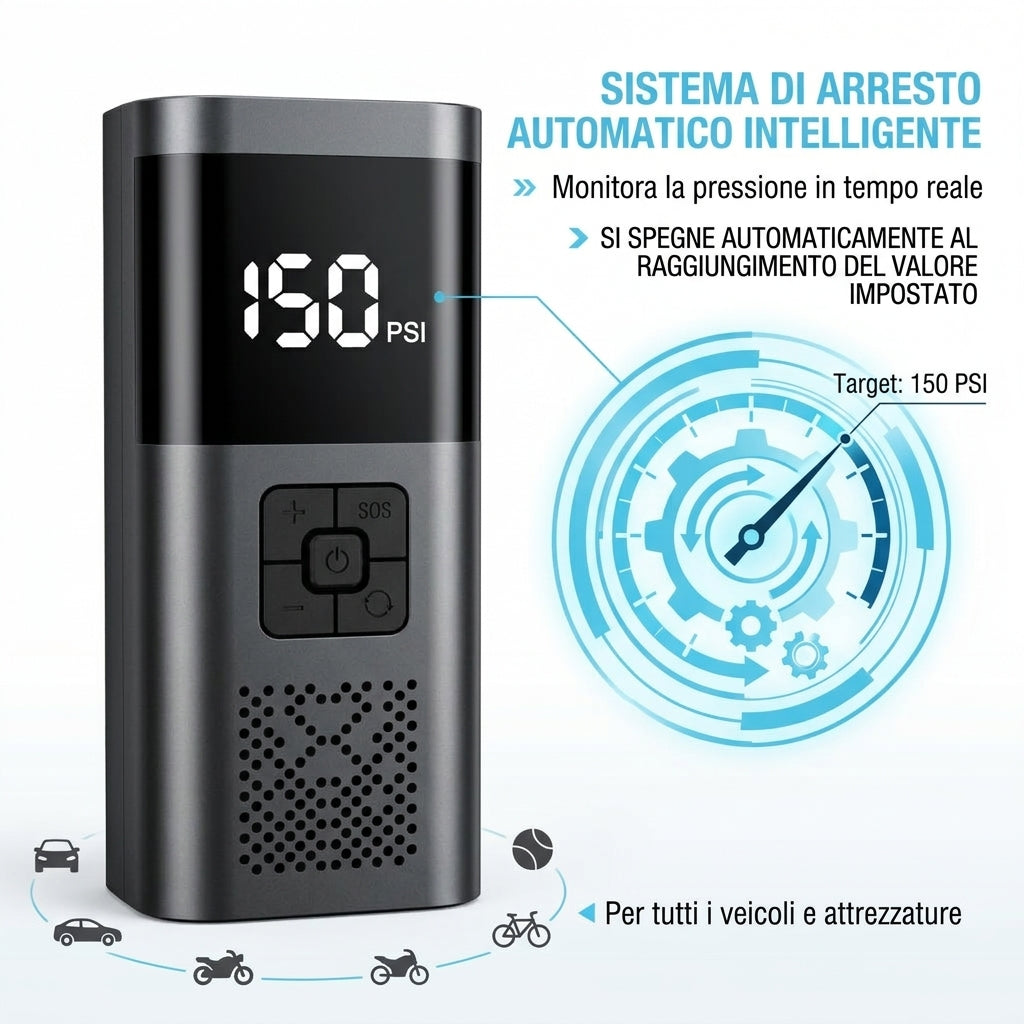Mini compressore VC-027 arresto automatico pressione impostata