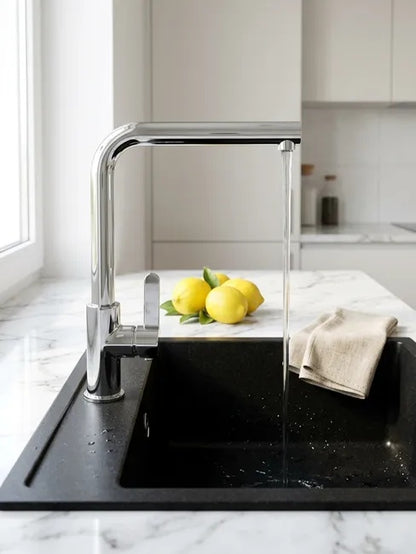 Miscelatore Cucina Inox Canna Alta Girevole 360°