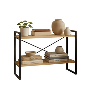 Scaffale moderno in ferro e legno 80x66cm per soggiorno