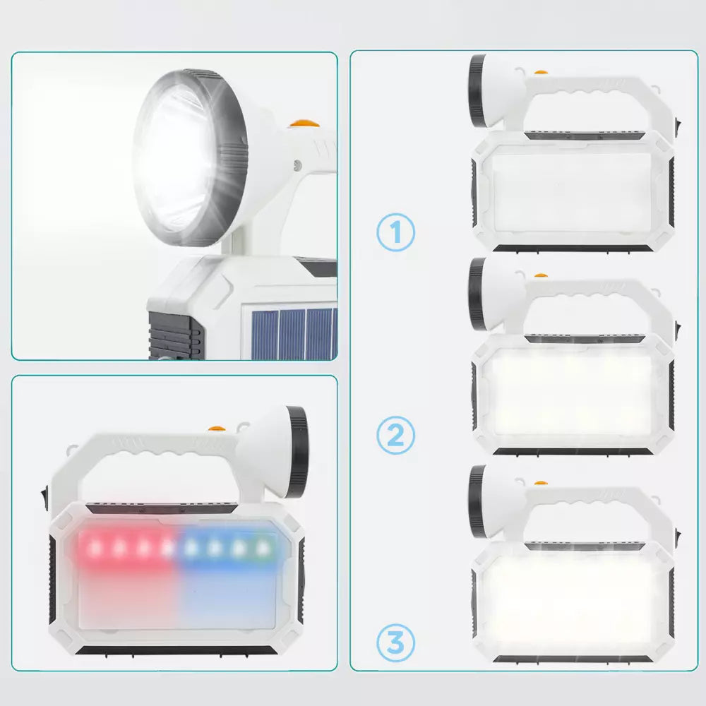 Torcia LED tattica potente con carica solare e 4 modalità