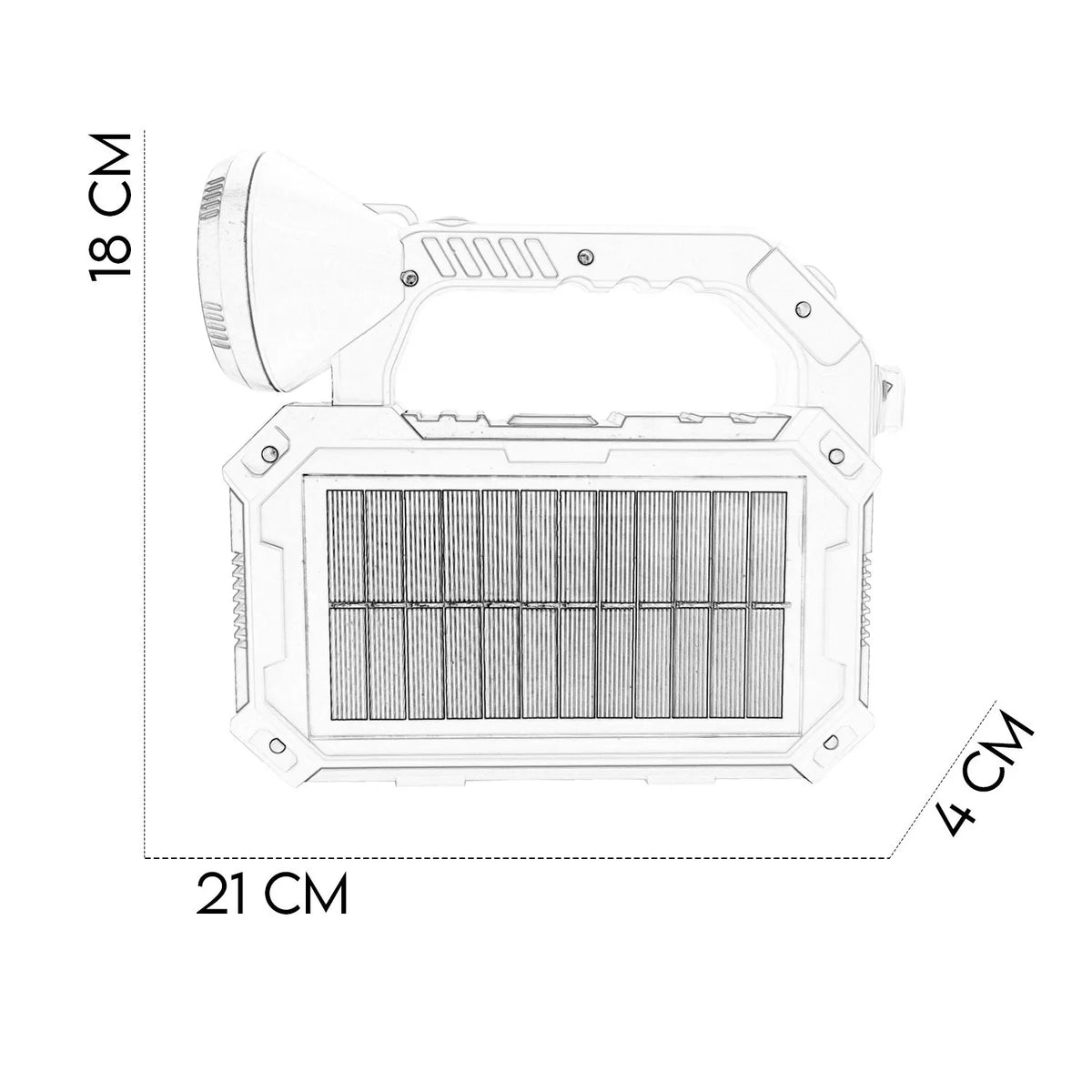 Torcia LED tattica potente con carica solare e 4 modalità