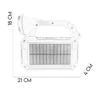 Torcia LED tattica potente con carica solare e 4 modalità